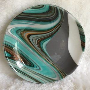Art Glass Fused Bowl Slumped Glass